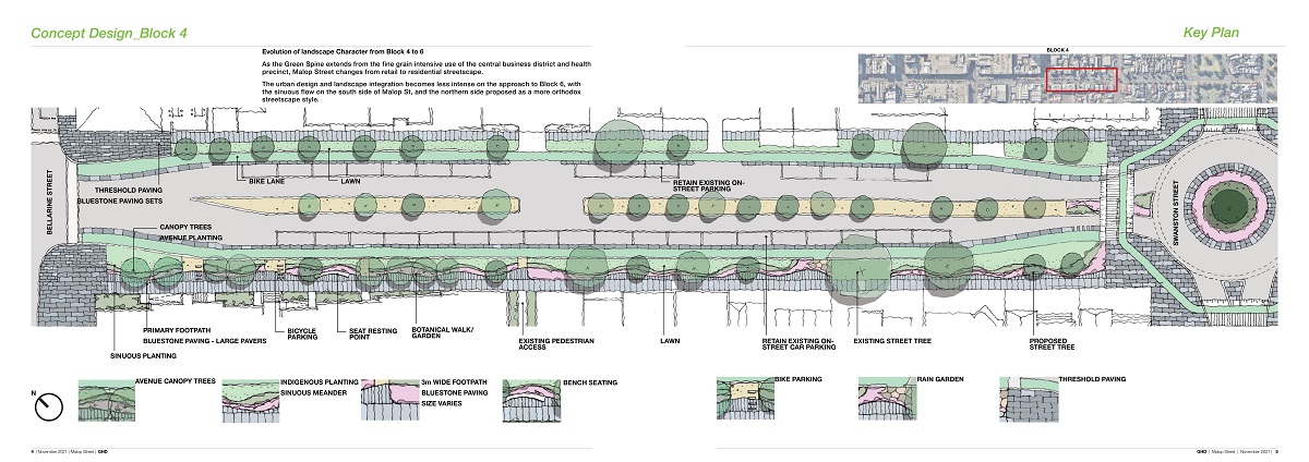 Concept design of Block 4 of the Malop Street Green Spine